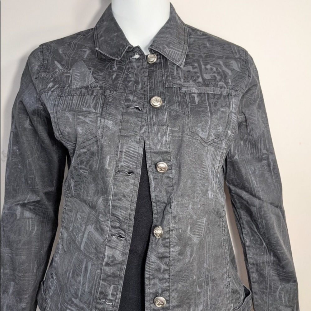 SIMON CHANG Grey Designer Jean Jacket!!! Size 6